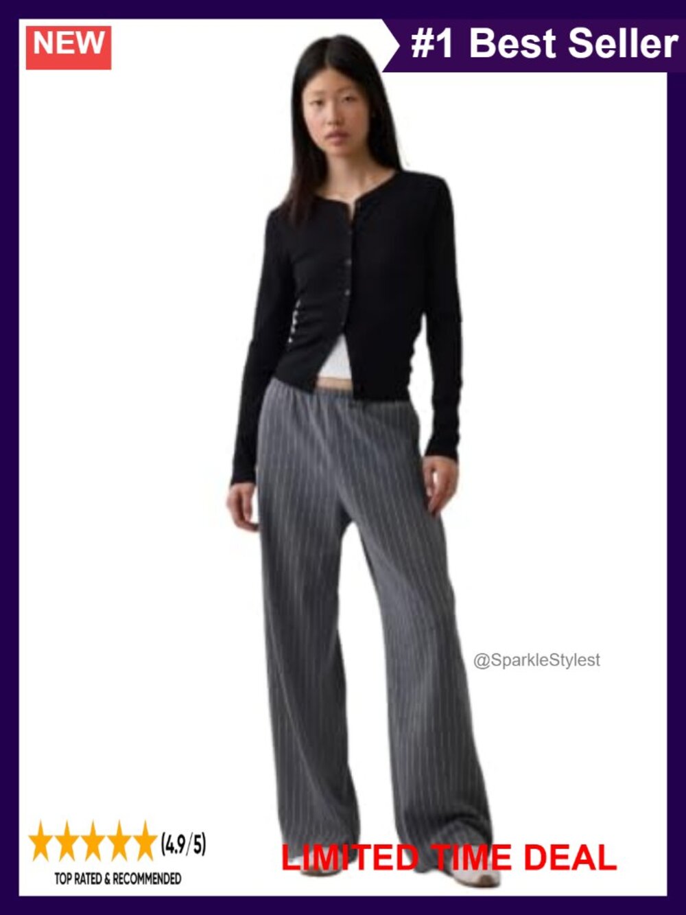 GAP Easy Wide Leg Pants Casual Comfort Stretch Trousers